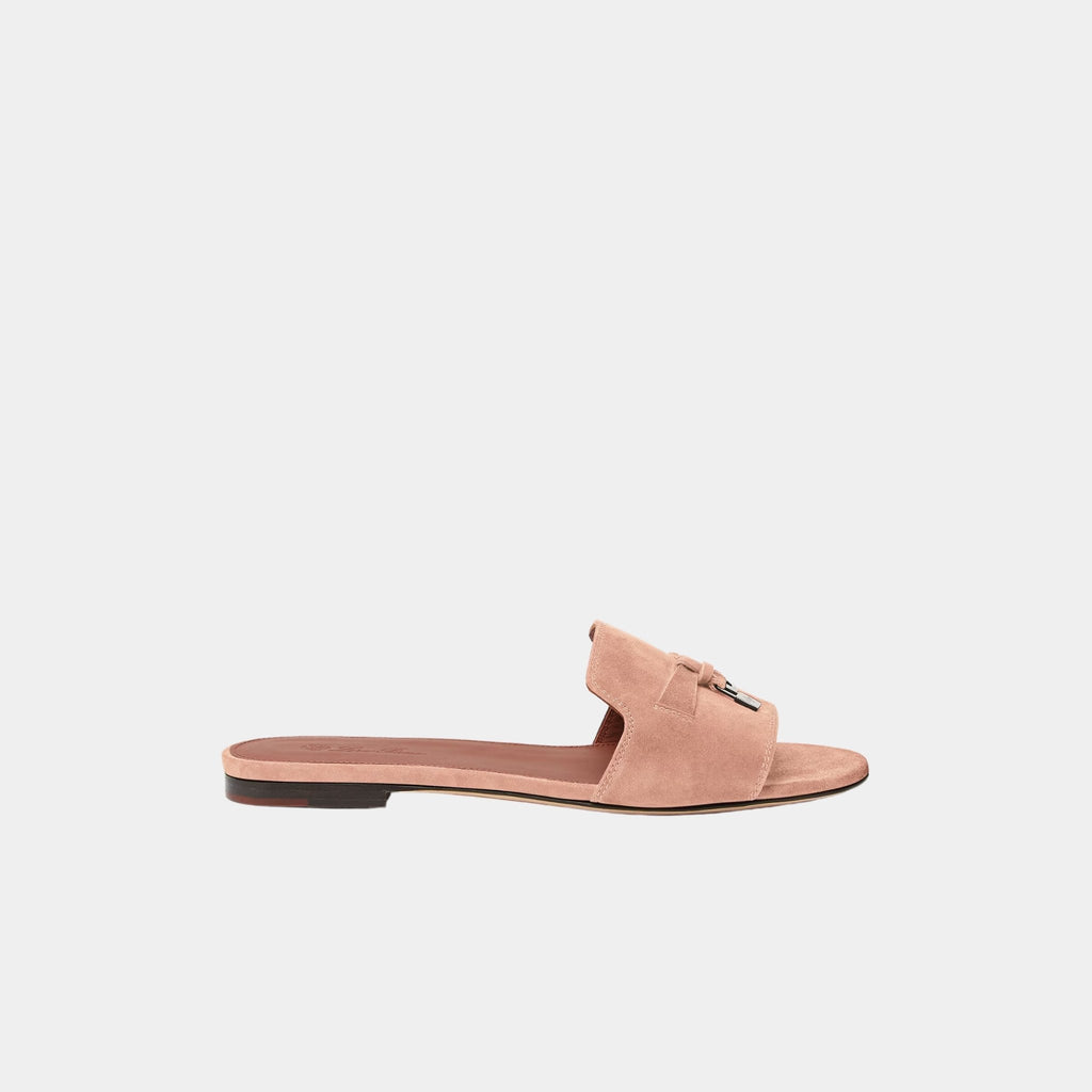 Summer Charms Suede Goatskin Flat Sandal Loro piana – Гарантія оригінальності – боковий вид