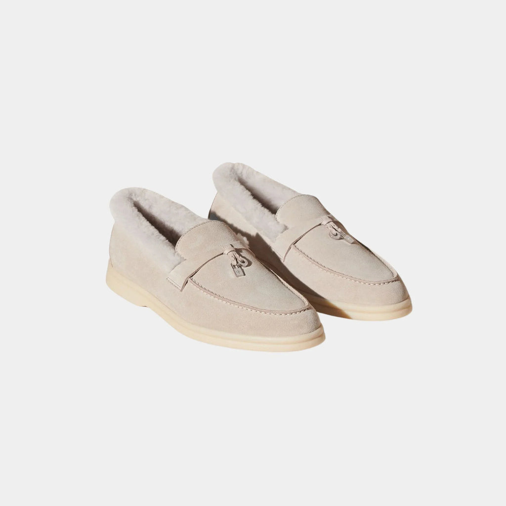 Summer Charms Walk Loafer Suede With Beaver Fur Loro piana оригінал – Купити в Україні – вид ззаду