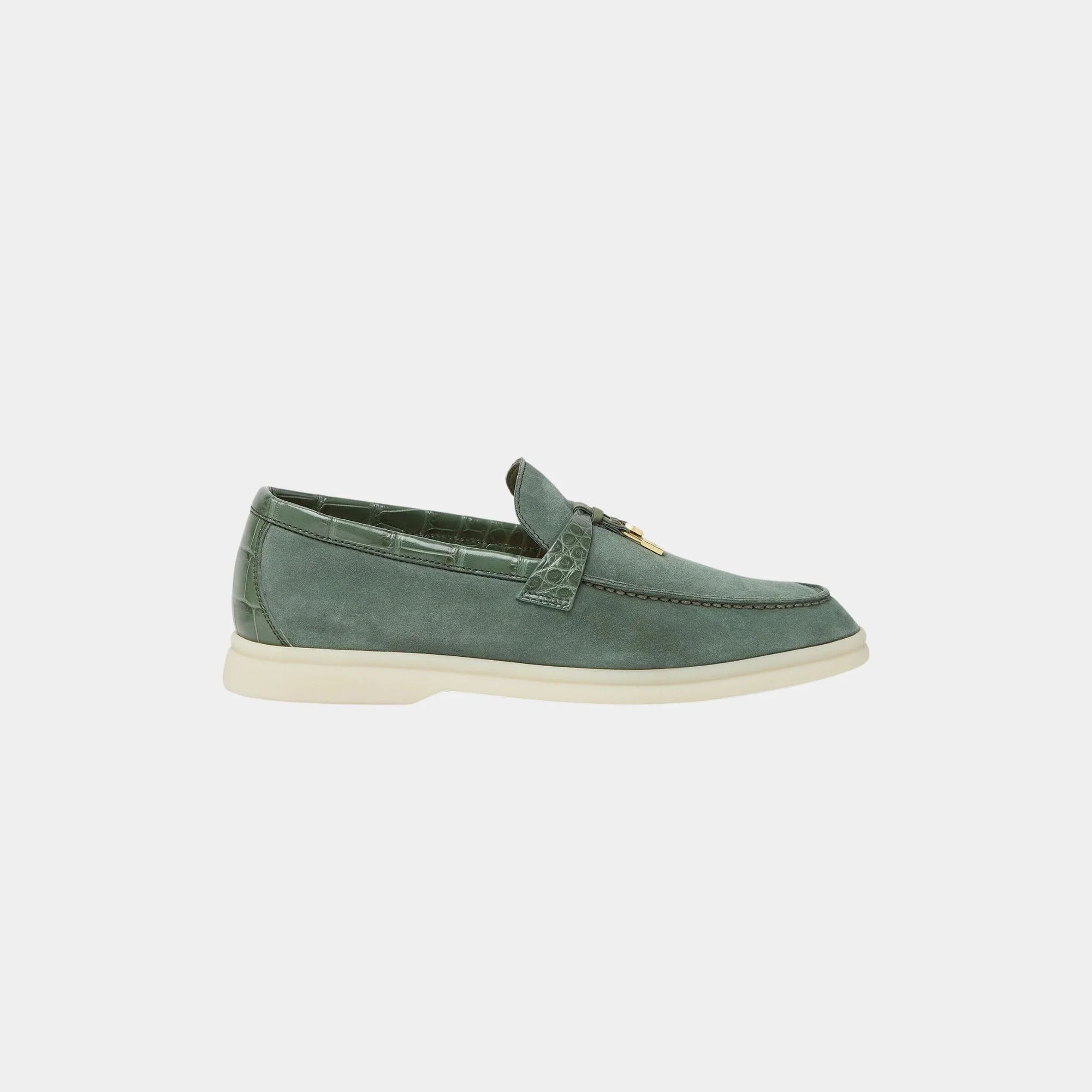 Оригінальна Summer Charms Walk Loafers Suede With Alligator Skin Loro piana – боковий вид