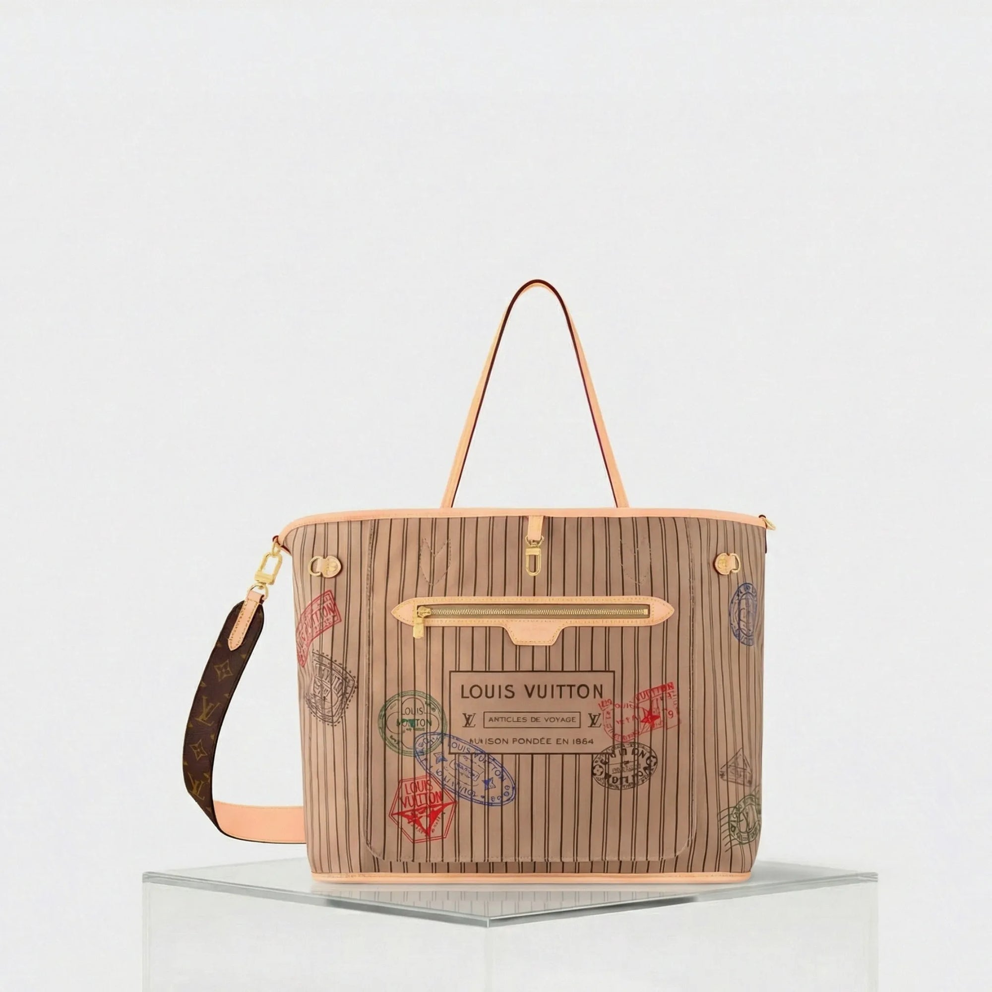 Оригінальна Neverfull Bandouliere Inside Out Gm Handbag Louis vuitton – боковий вид