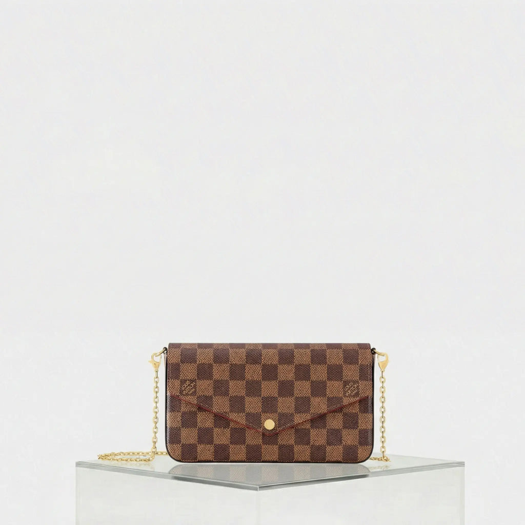 Pochette Félicie Handbag Damier Ebene Canvas Louis vuitton – Гарантія оригінальності – боковий вид