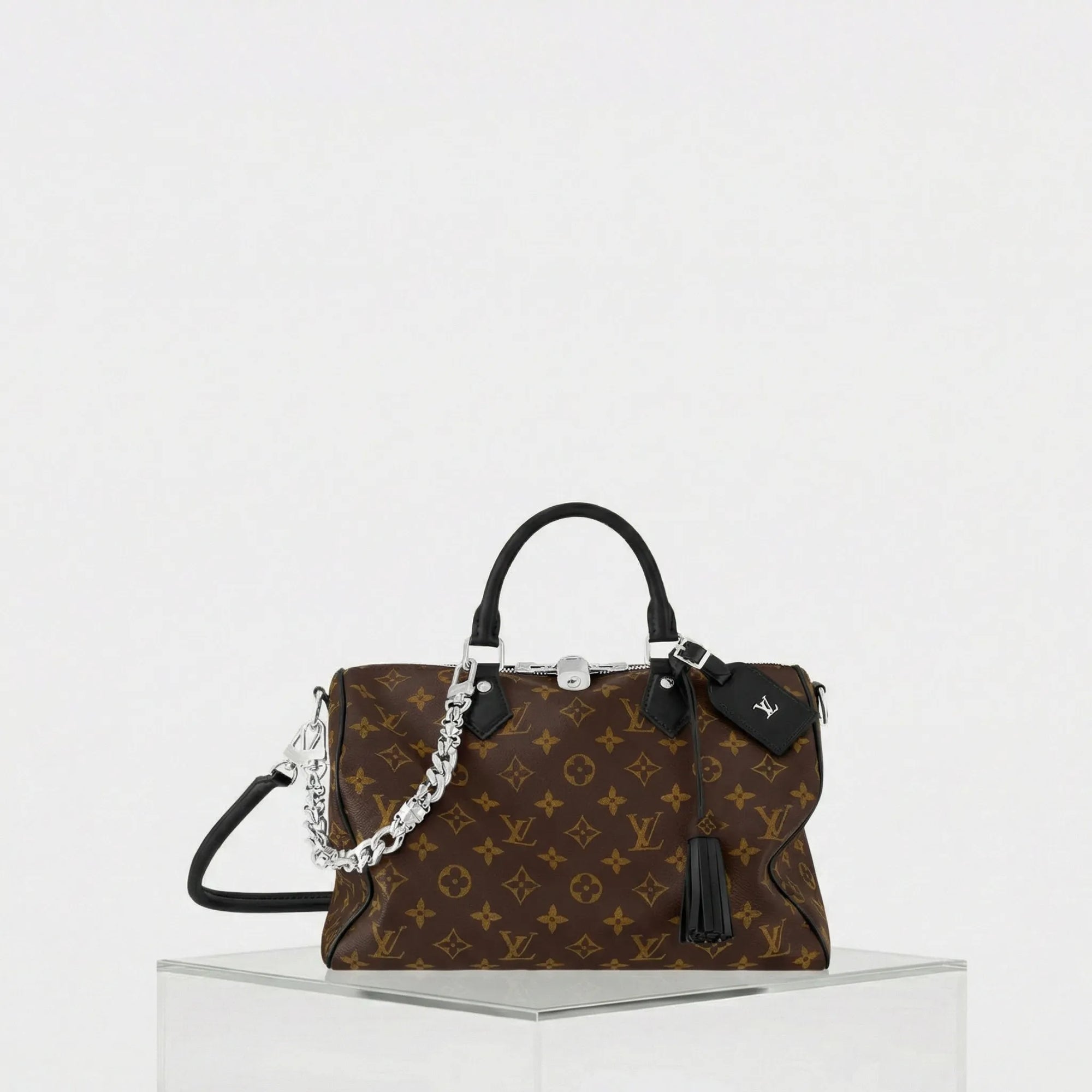 Speedy Soft 30 Dark Monogram Canvas Louis vuitton – Гарантія оригінальності – боковий вид