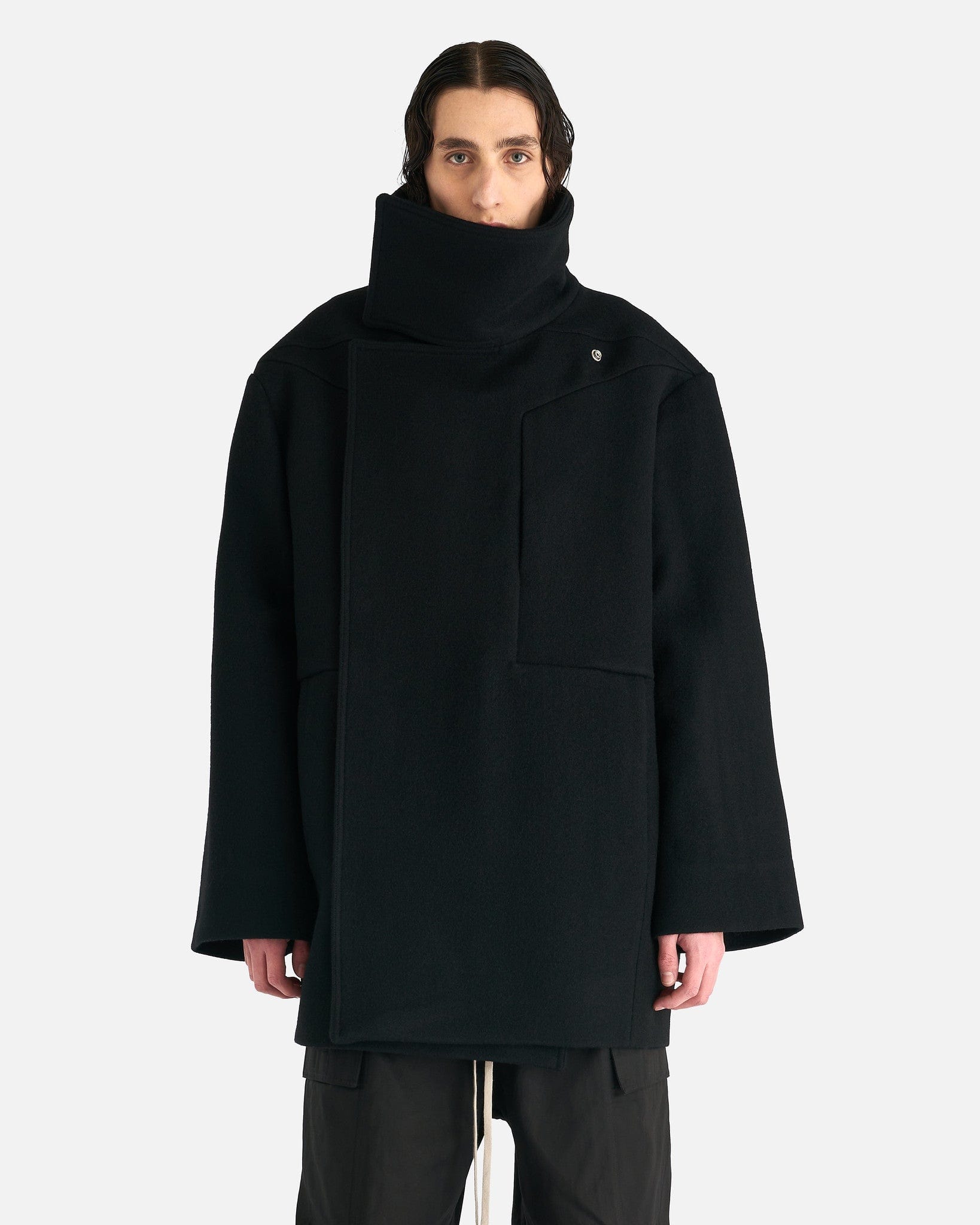 Оригінальна Luxor Caban Coat In Black Rick owens – боковий вид