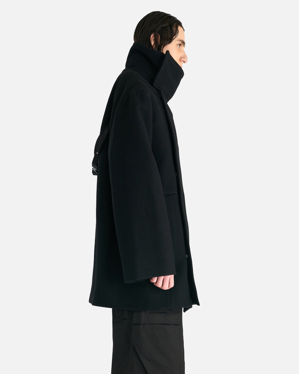 Оригінальна Luxor Caban Coat In Black Rick owens – вид ззаду