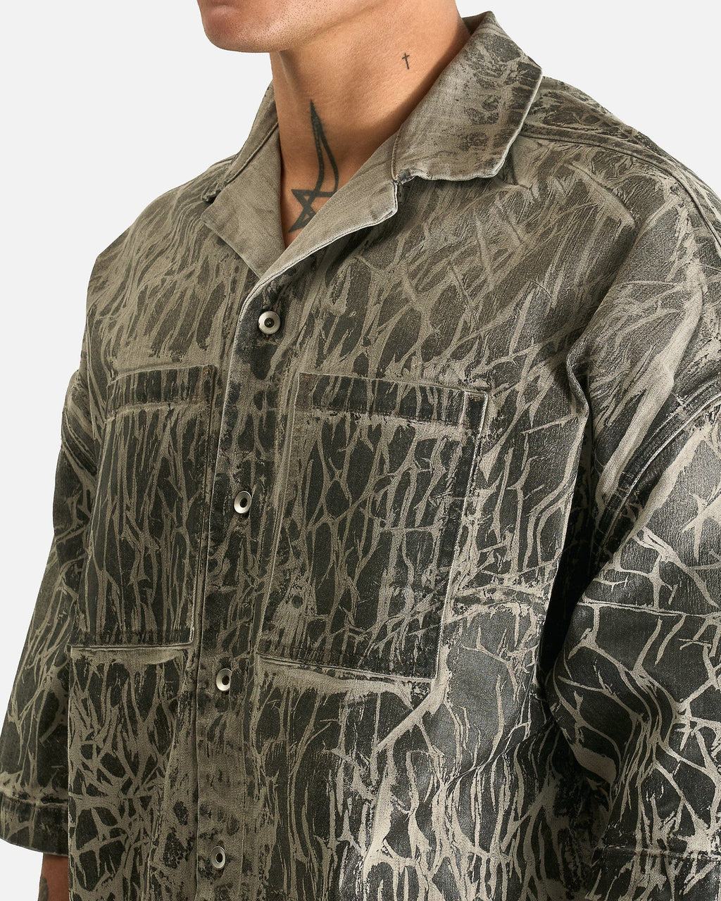 Оригінальна Magnum Tommy Shirt In Black Washed Foil Rick owens – збільшений вид