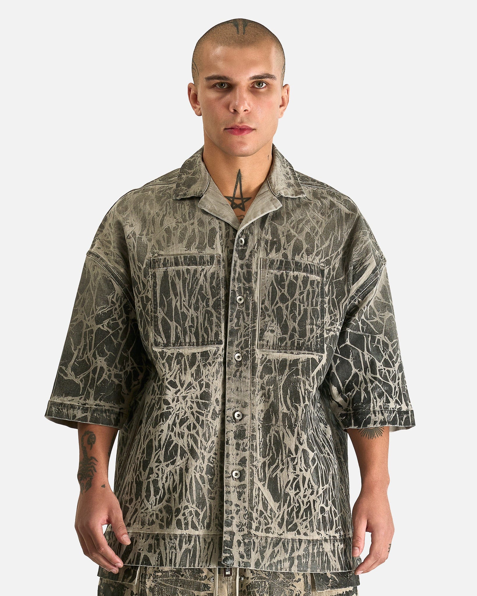 Оригінальна Magnum Tommy Shirt In Black Washed Foil Rick owens – боковий вид