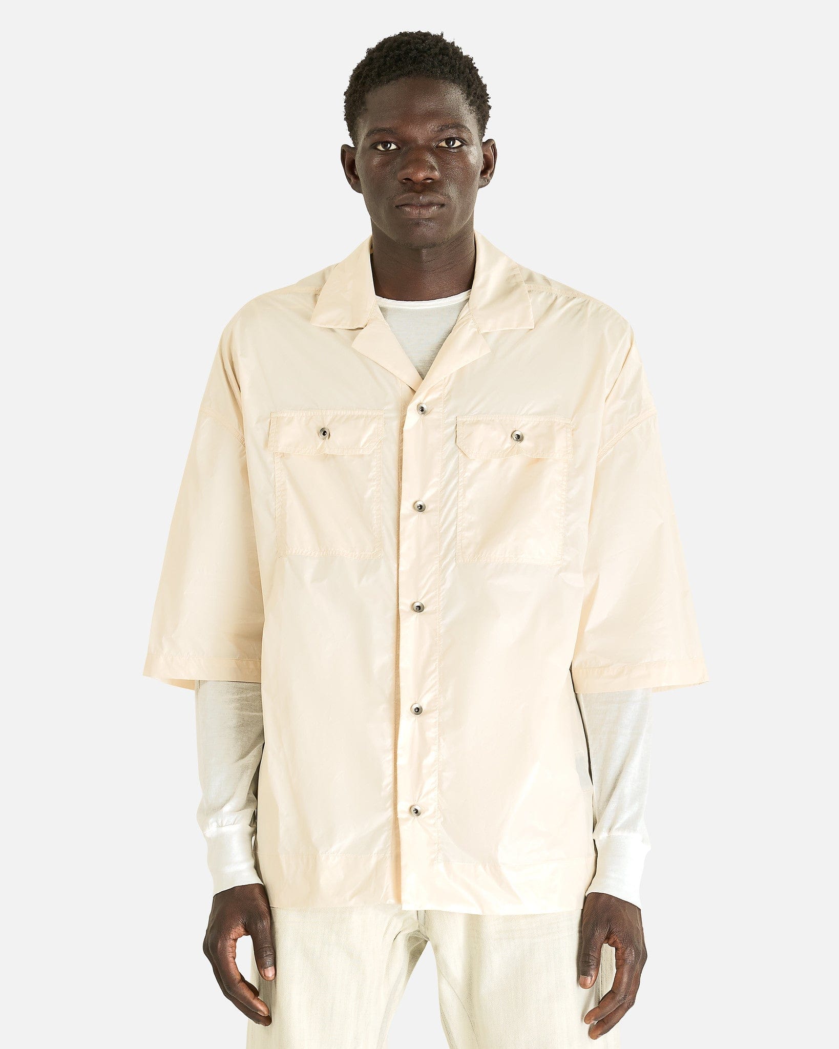Оригінальна Magnum Tommy Shirt In Cream Rick owens – боковий вид