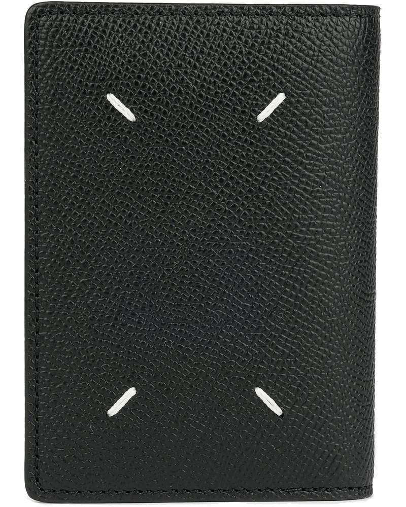 Оригінальна Leather Bifold Card Holder In Black Maison margiela