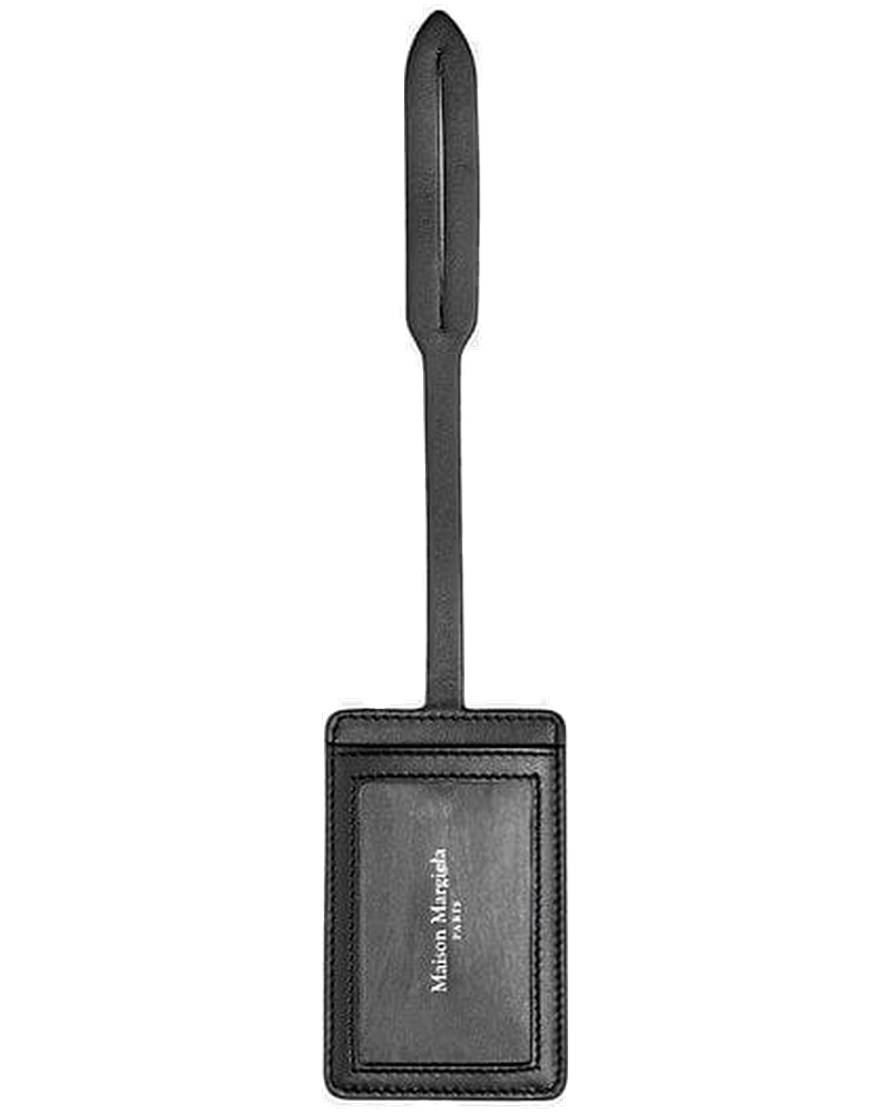 Оригінальна Calf Leather Luggage Tag In Black Maison margiela