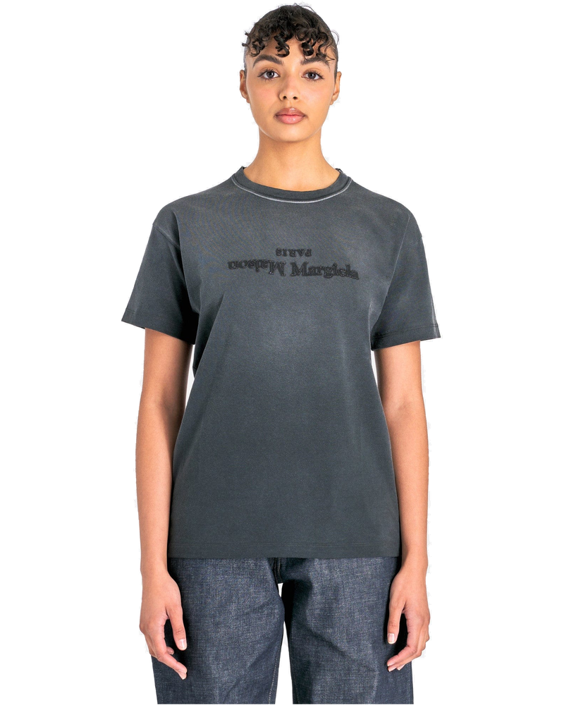Womens Reverse Logo T-Shirt In Washed Black Maison margiela оригінал – Купити в Україні