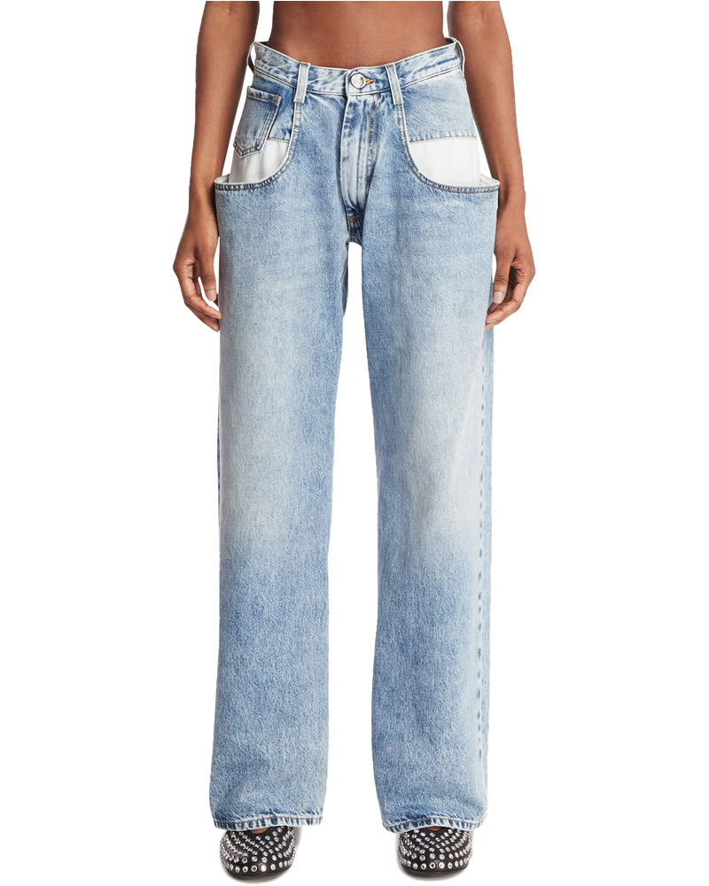 Blue Straight-Leg Jeans With Contrasting Pockets Maison margiela – Гарантія оригінальності
