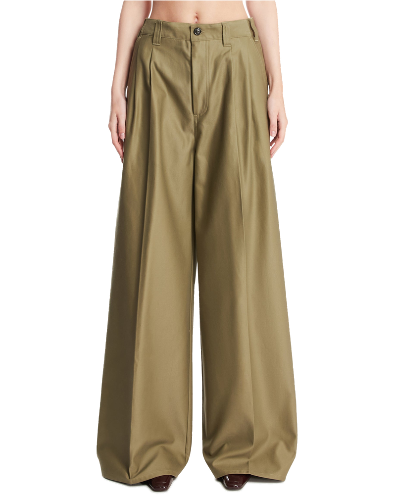 Оригінальна Green Wide-Leg Cotton Pants Maison margiela