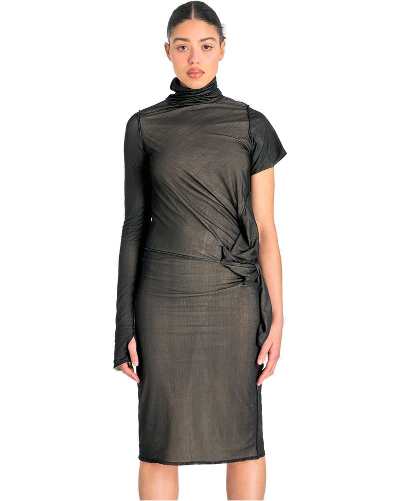 Оригінальна Asymmetrical MIDI Dress In Black Maison margiela