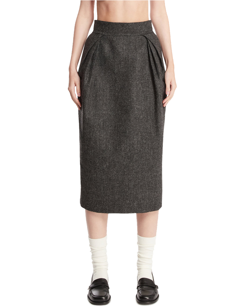 Оригінальна Gray Wool MIDI Skirt Maison margiela