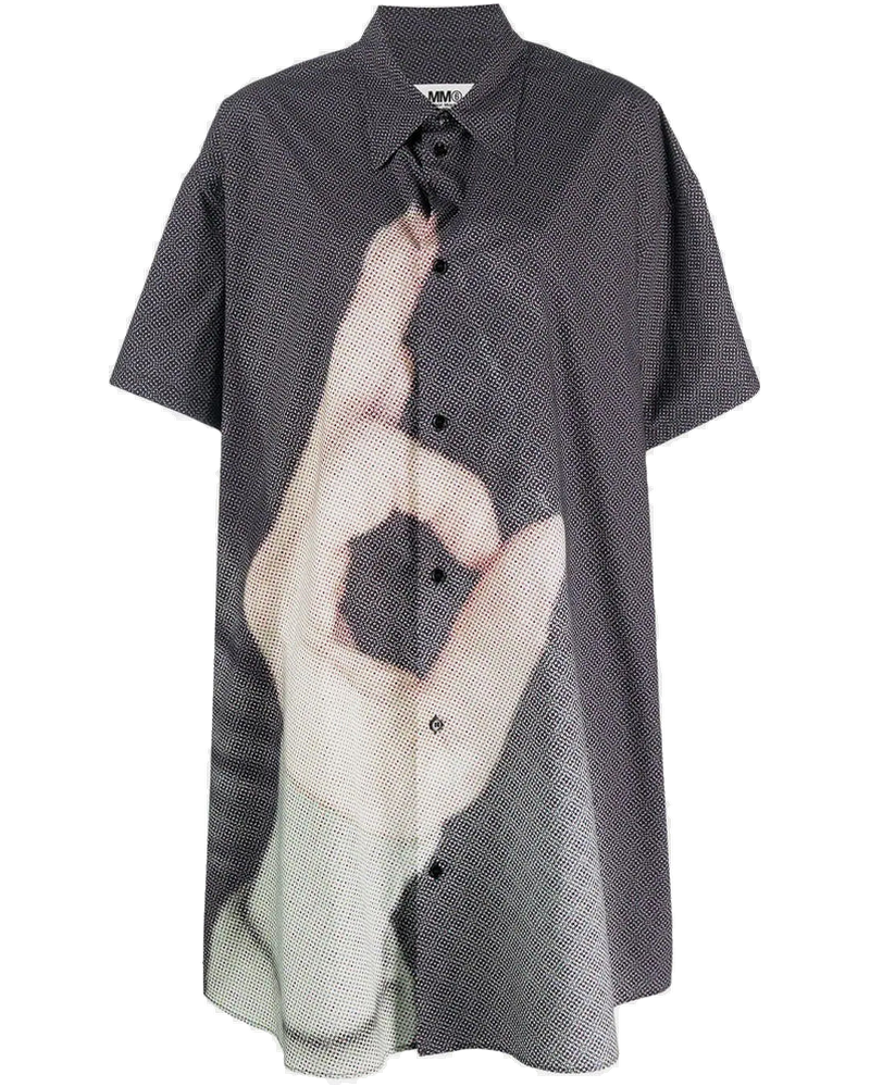 Оригінальна Grey Hand-Print Shirt-Dress Maison margiela