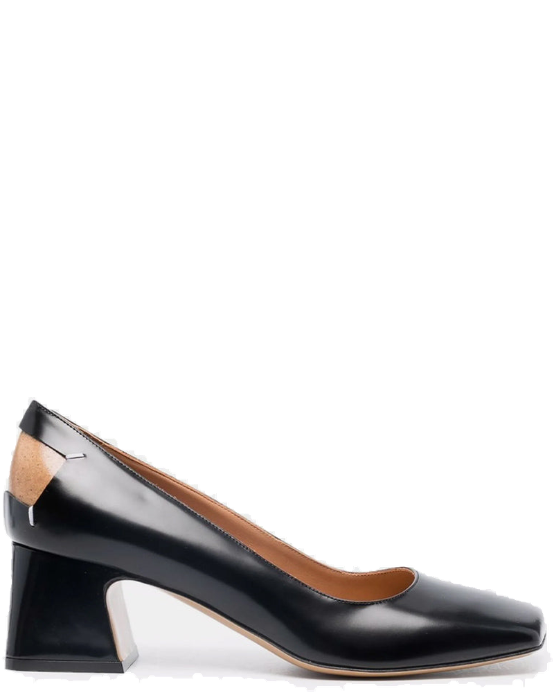 Black Décortiqué 60mm Four-Stitch Pumps Maison margiela – Гарантія оригінальності