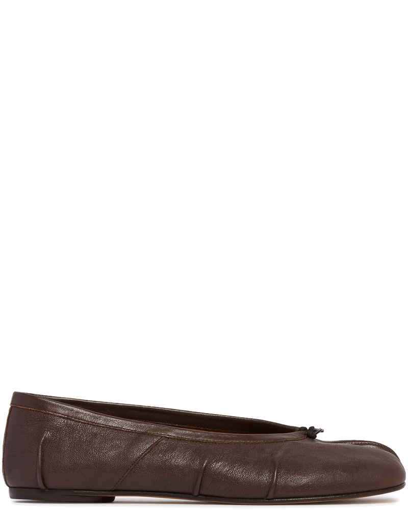 Оригінальна Brown Leather Tabi Ballet Flats Maison margiela