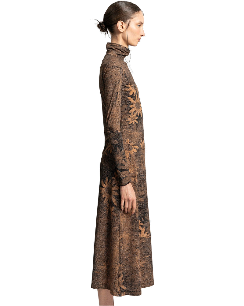 Оригінальна Floral Print Dress In Tan Maison margiela