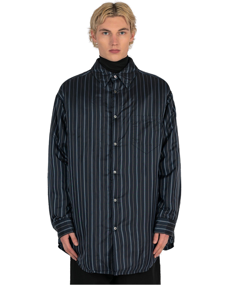 Padded Striped Shirt In Navy Maison margiela оригінал – Купити в Україні