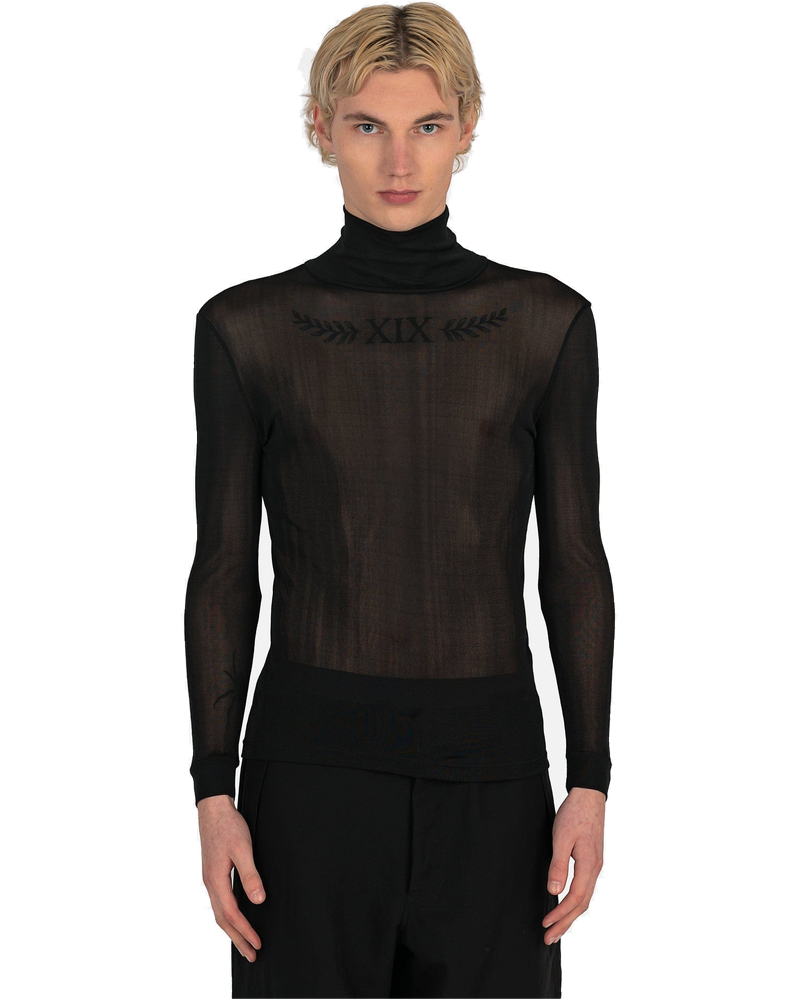 Sheer High Neck Top In Black Maison margiela оригінал – Купити в Україні