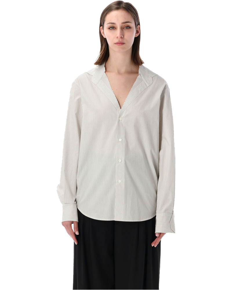 Striped Collarless Cotton Shirt Maison margiela оригінал – Купити в Україні