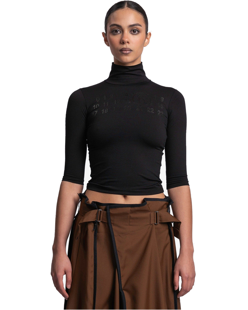Оригінальна Tonal Numeric Signature Jersey Top In Black Maison margiela