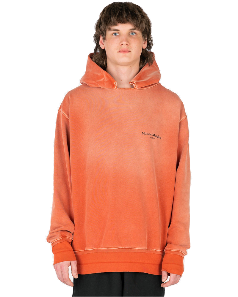 Weathered Hoodie In Orange Maison margiela – Гарантія оригінальності