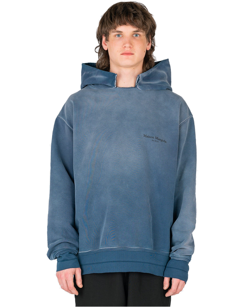 Weathered Hoodie In Slate Blue Maison margiela – Гарантія оригінальності