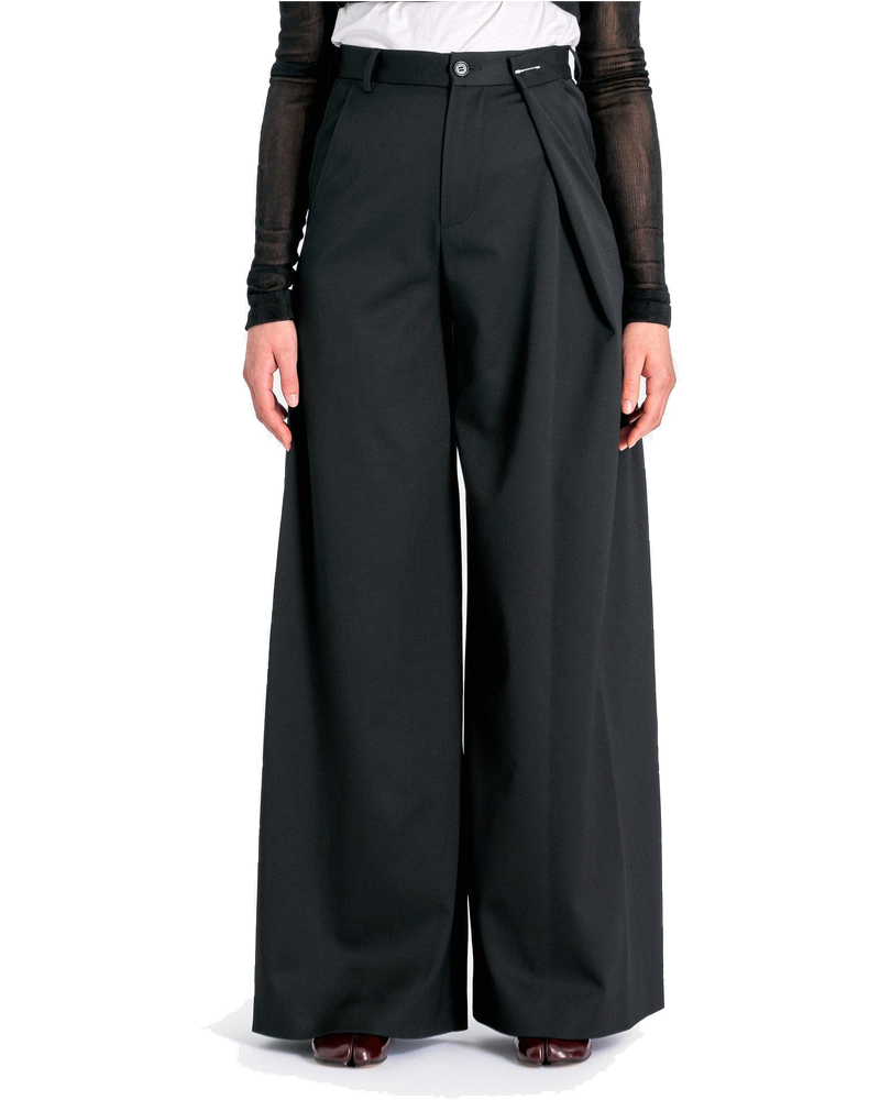 Wool Asymmetrical Pin Pants In Black Maison margiela оригінал – Купити в Україні