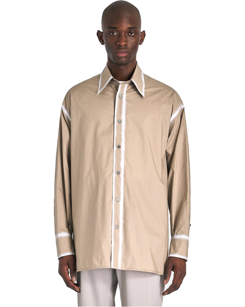 Worn Effect Poplin Shirt In Taupe Maison margiela – Гарантія оригінальності