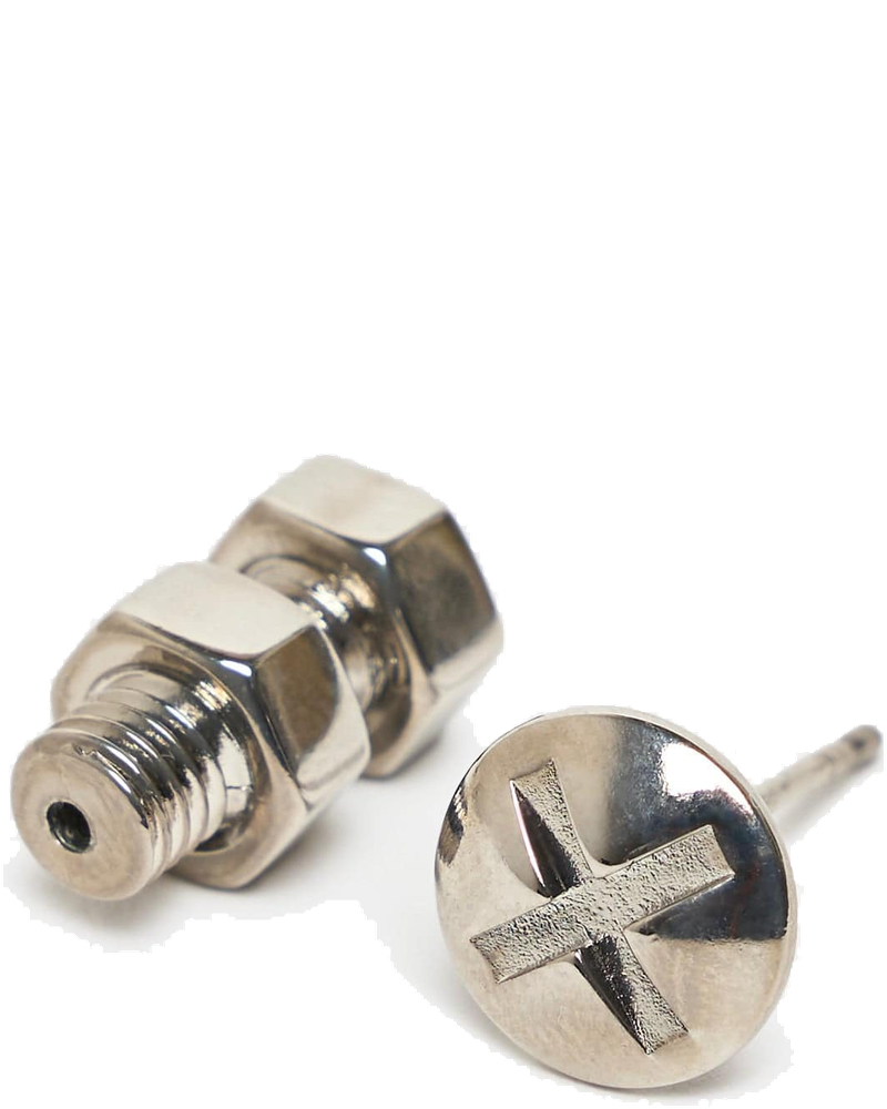 Оригінальна Bolt And Nut Screw Earring In Palladium Maison margiela