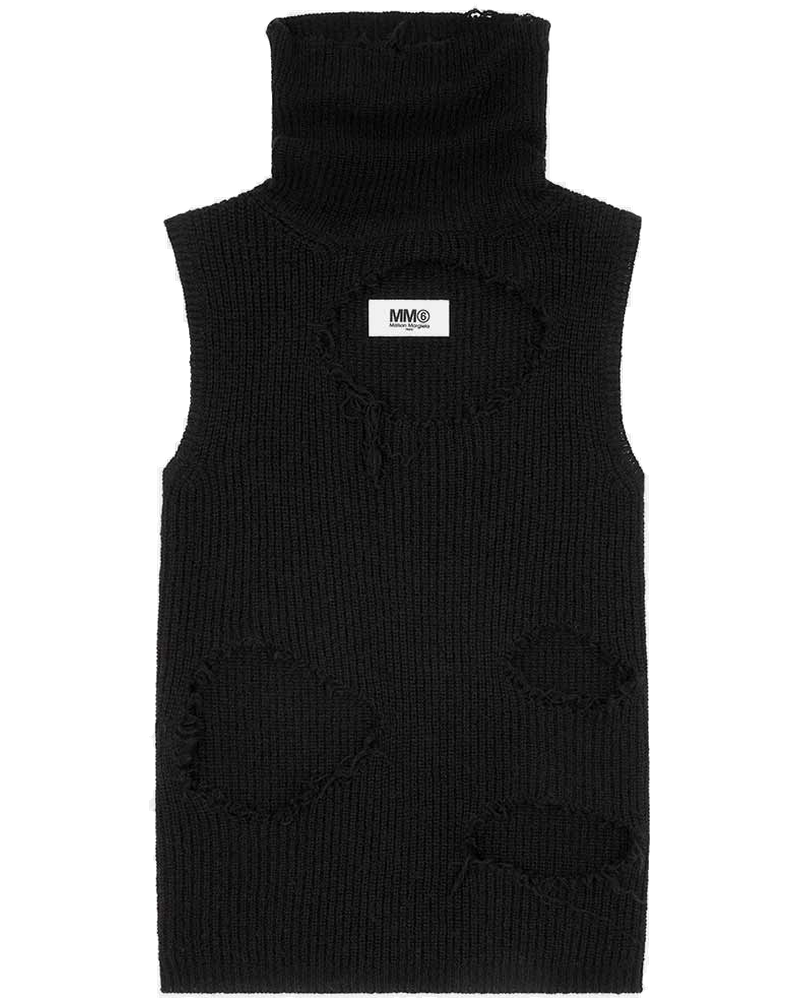 Black Distressed Sleeveless Jumper Maison margiela – Гарантія оригінальності