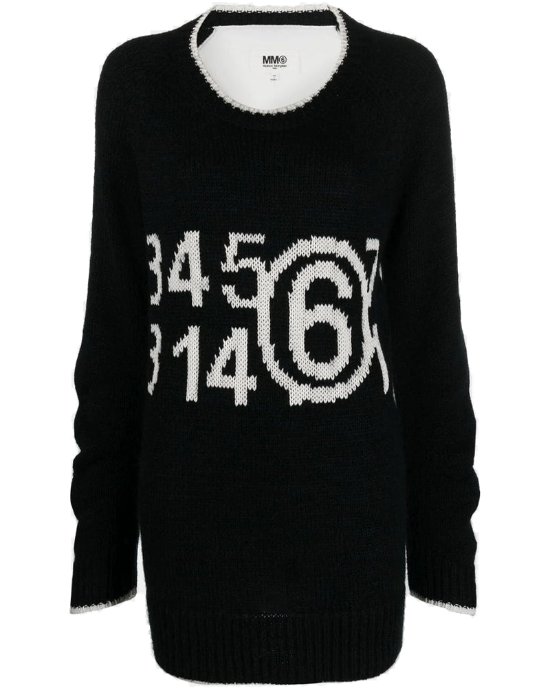 Black Intarsia-Knit Jumper Maison margiela оригінал – Купити в Україні