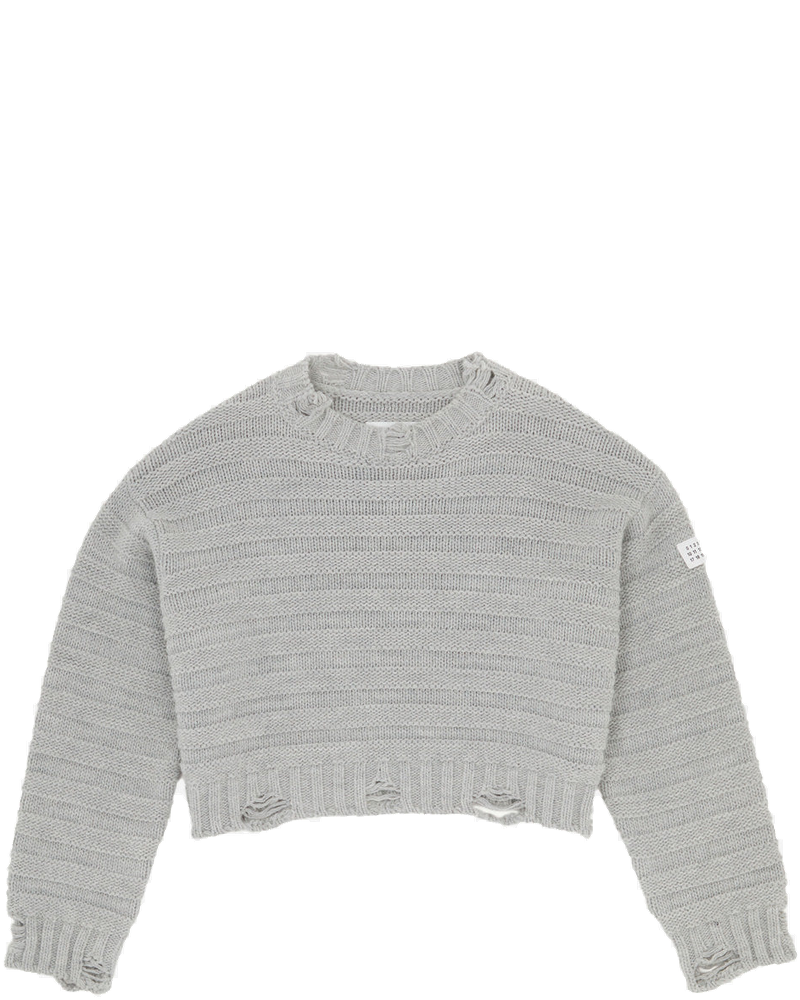 Wool Blend Distressed Cropped Pullover Maison margiela – Гарантія оригінальності