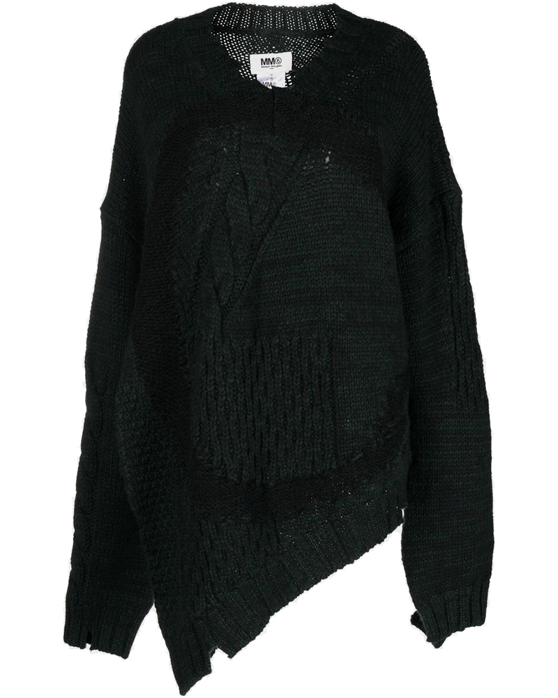 Оригінальна Green Asymmetric Distressed Sweater Maison margiela