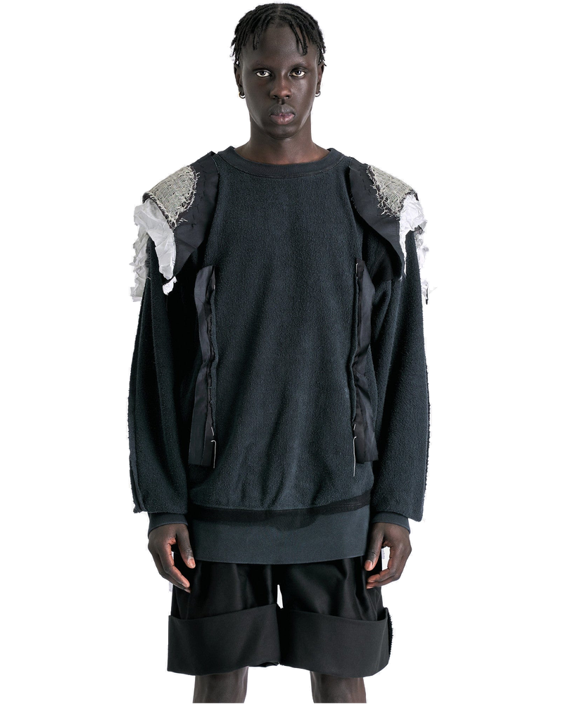 Inside-Out Spliced Cotton Fleece Sweatshirt In Charcoal Maison margiela – Гарантія оригінальності