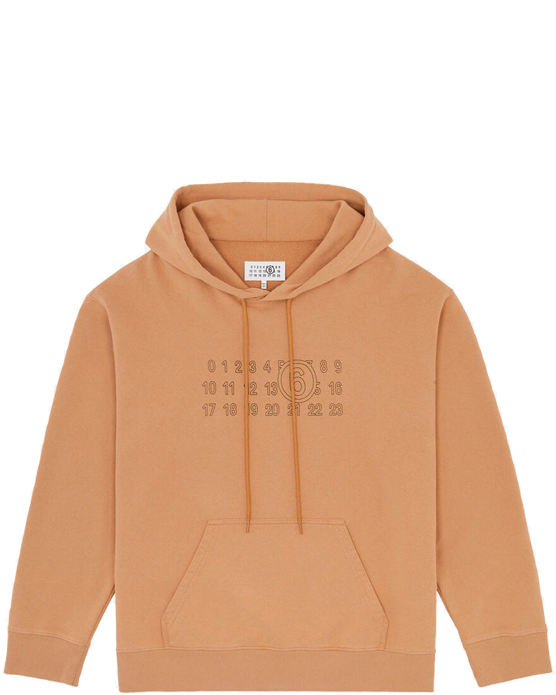 Brown Ochre Hooded Sweatshirt With Numeric Logo Maison margiela – Гарантія оригінальності