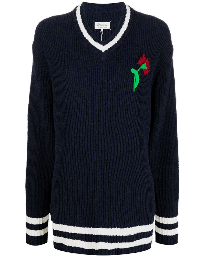 Navy Rib-Knit Sweater Maison margiela – Гарантія оригінальності