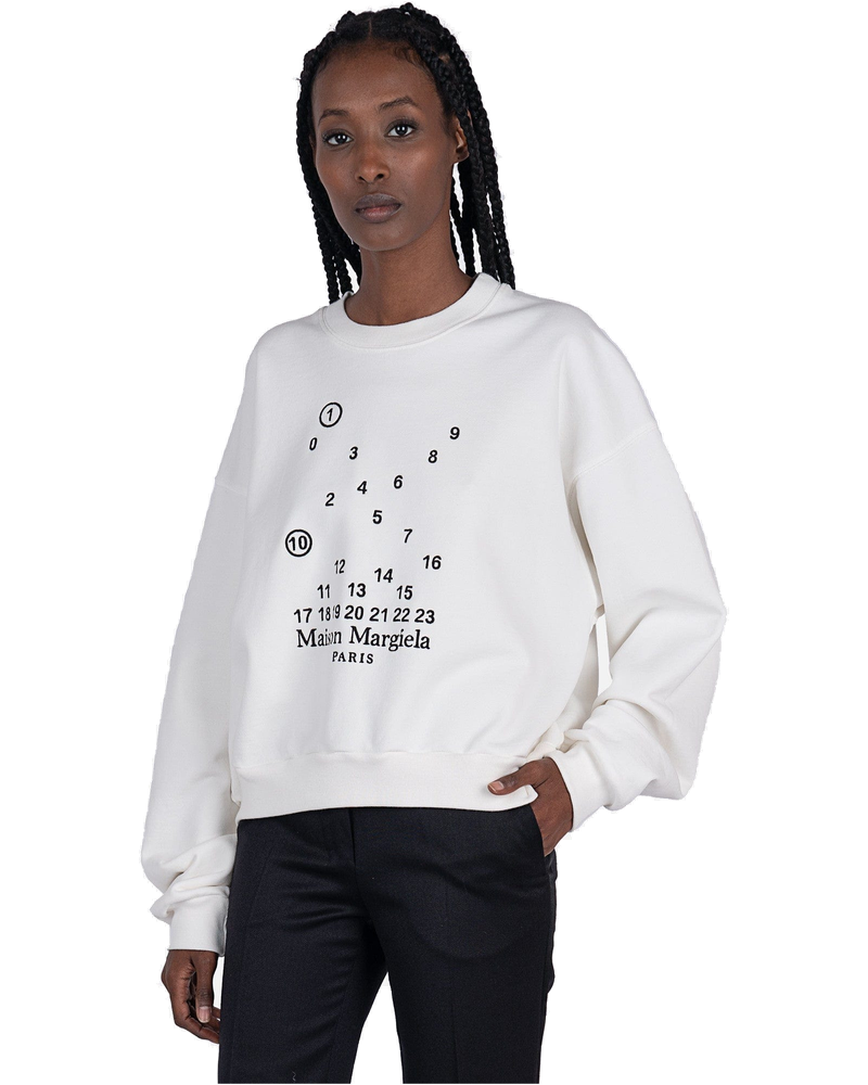 Numbers Logo Sweatshirt In White Maison margiela – Гарантія оригінальності