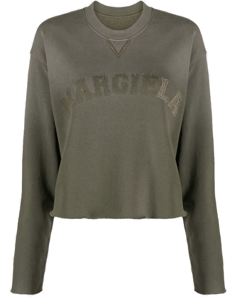 Olive Logo-Patch Sweatshirt Maison margiela – Гарантія оригінальності