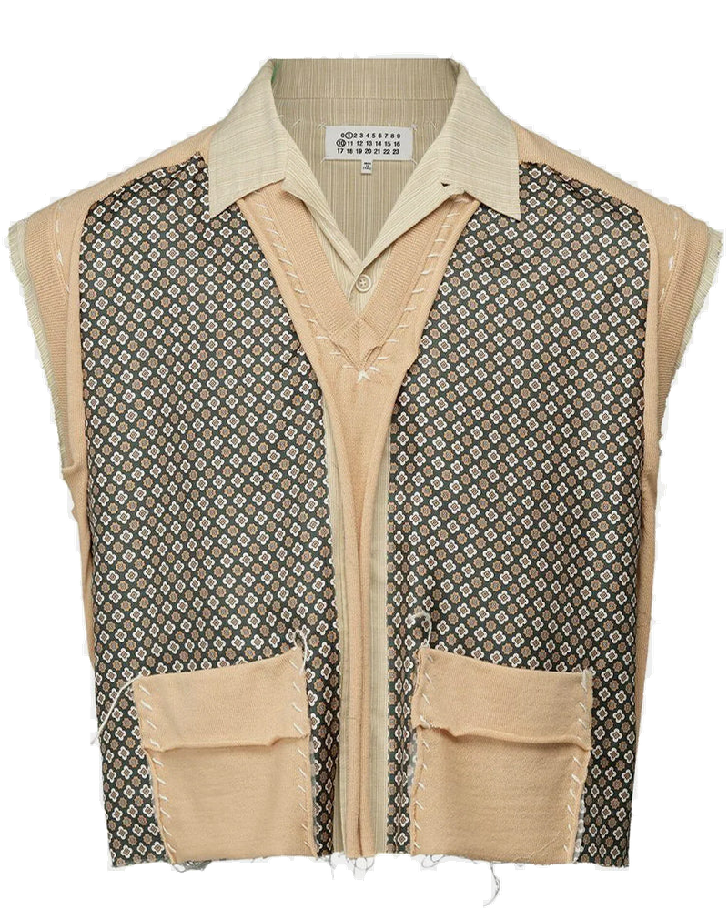 Yellow Geometric-Print Panelled Vest Maison margiela – Гарантія оригінальності