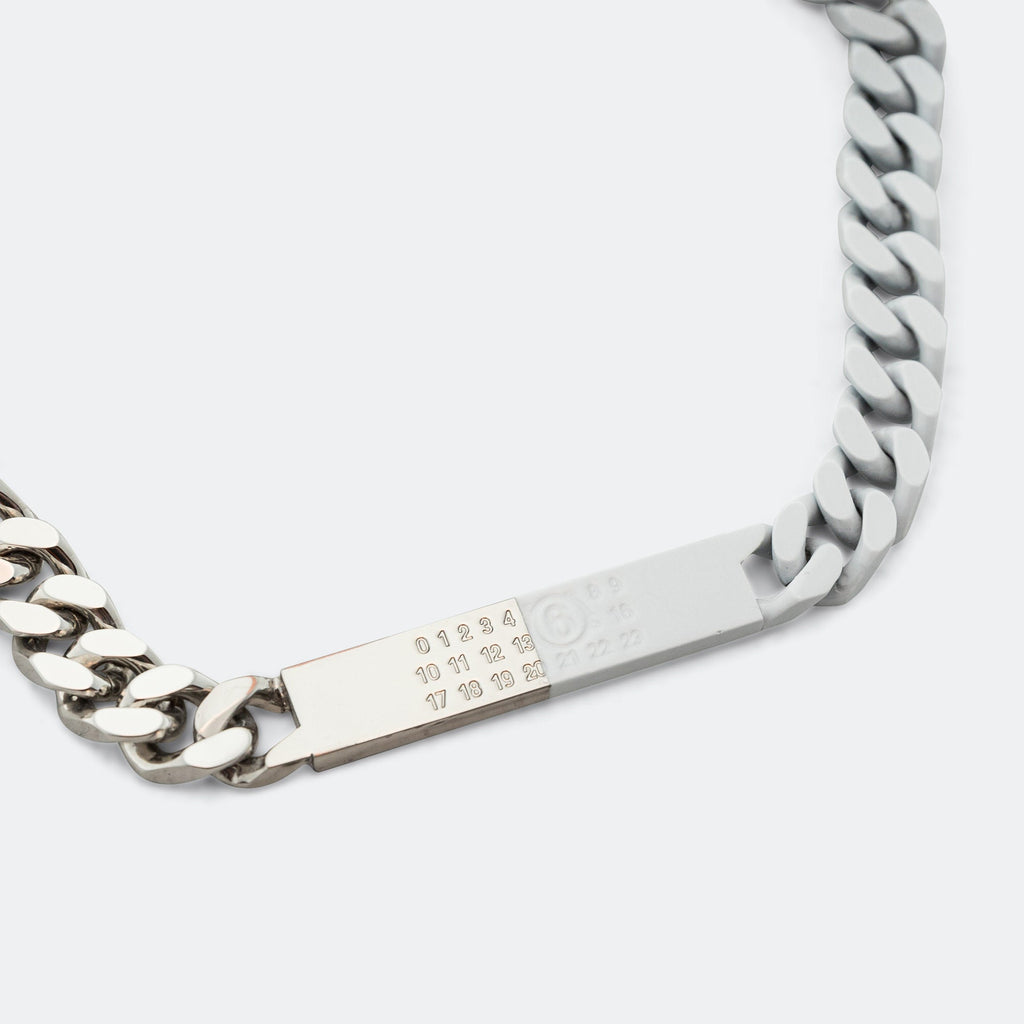 Minimal Logo ID Tag Curb Necklace Maison margiela – Гарантія оригінальності – вид ззаду