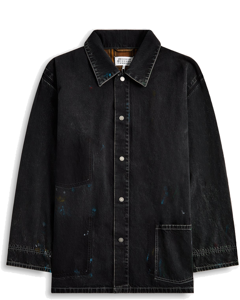 Оригінальна 14 Oz Origin Denim Jacket Black Maison margiela