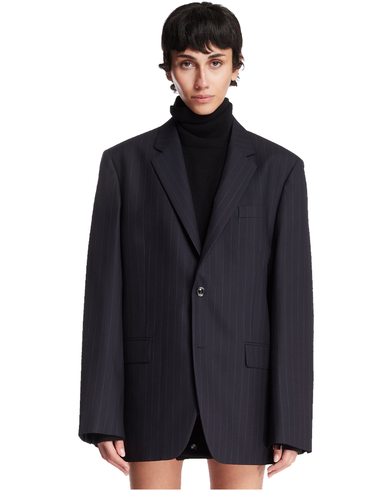 Оригінальна Blue Pinstripe Wool Jacket Maison margiela