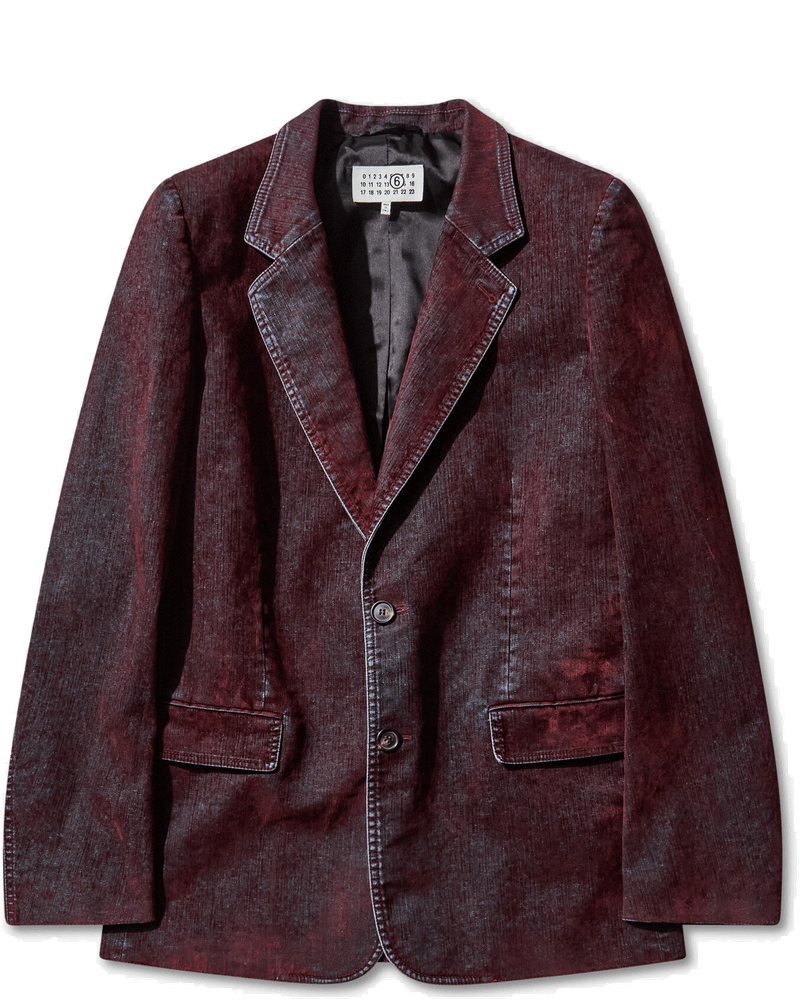 Mens Flocked Denim Suit Jacket Bordeaux Maison margiela оригінал – Купити в Україні