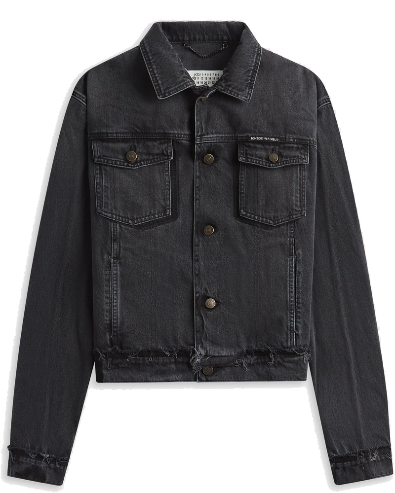 Оригінальна Mens Denim Jacket Washed Black Maison margiela