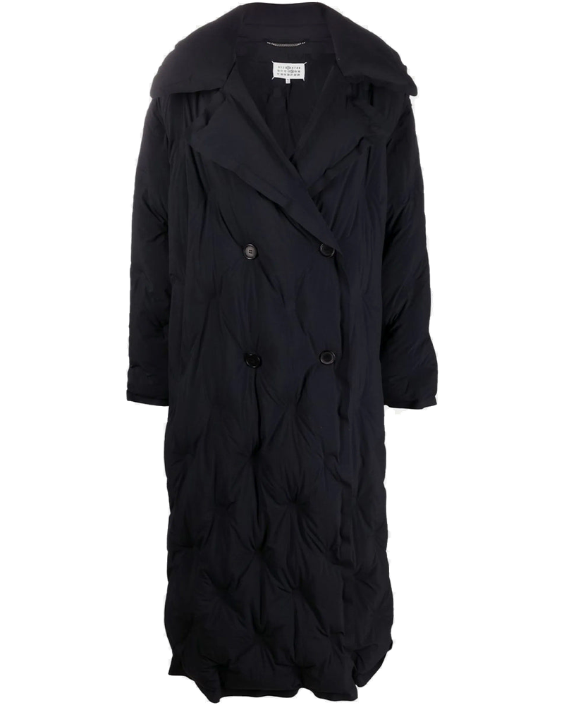 Оригінальна Navy Padded Double-Breasted Coat Maison margiela