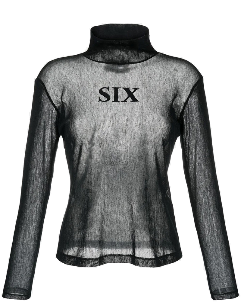 Оригінальна Black Logo Sheer Top Maison margiela