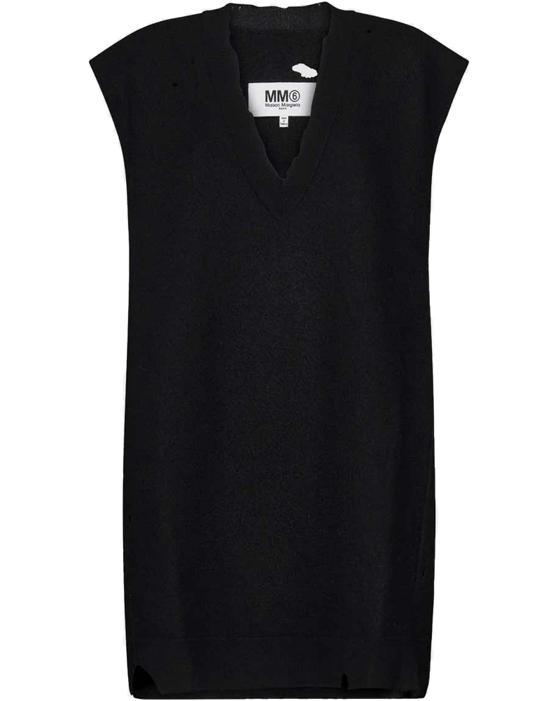 Оригінальна Black V-Neck Minidress Maison margiela