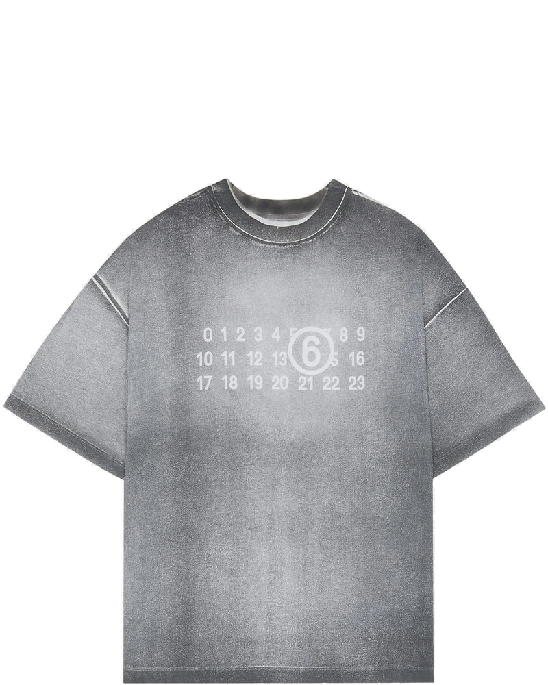 Оригінальна Black & White Numbers-Motif Two-Tone T-Shirt Maison margiela